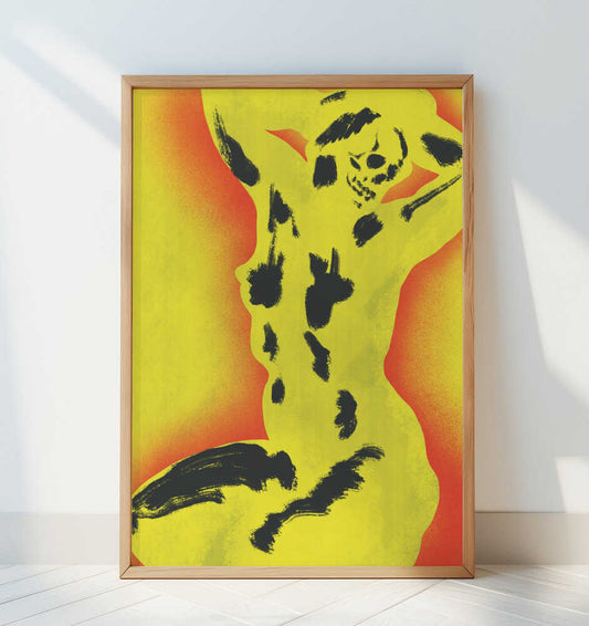 Yellow Skull Nude - Art Print by Little Dean