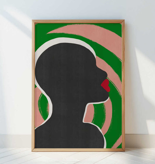 Anonymous Portrait In Green Spiral - Art Print by Little Dean