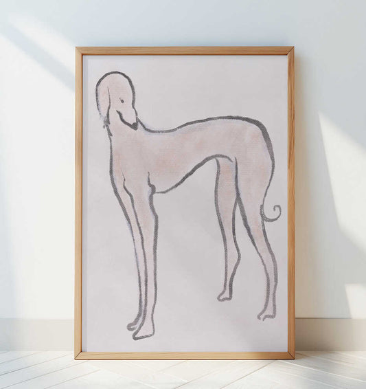 Elegant Canine Form - Art Print by Little Dean
