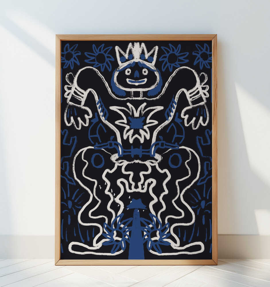 Chalk drawing cowboy - Art Print by Little Dean