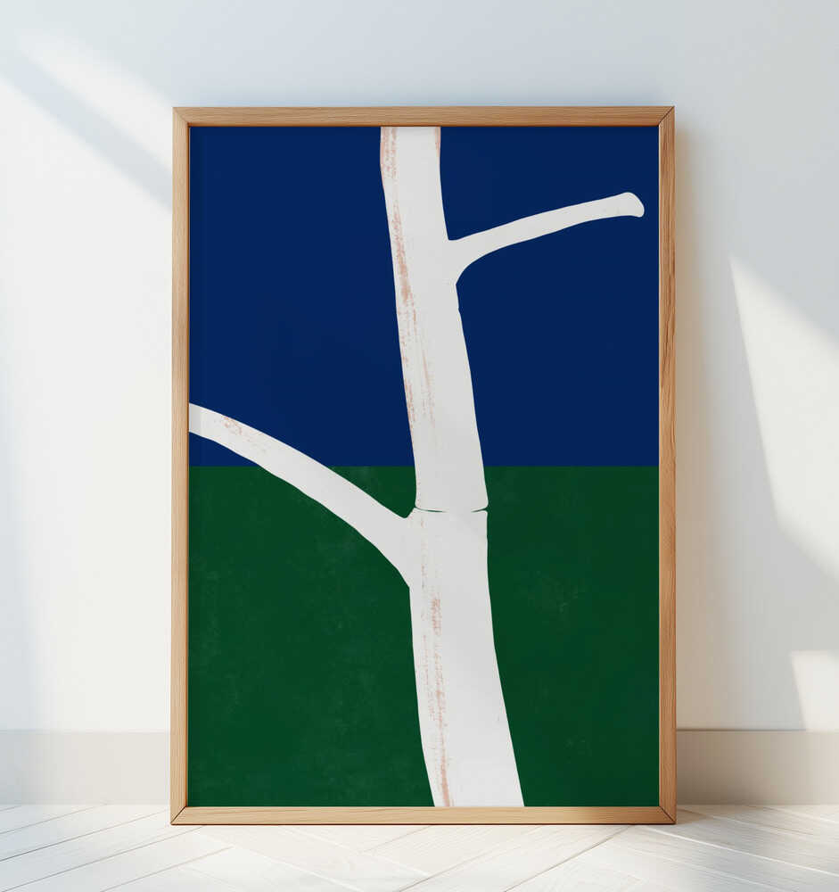 Stark White Tree Trunk With Branches - Art Print by Little Dean