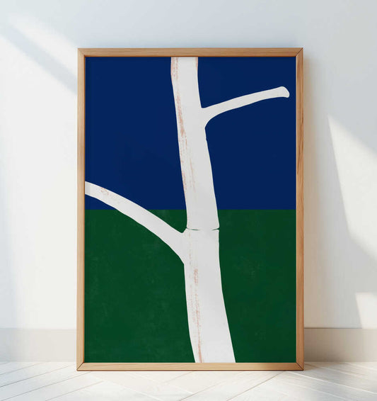 Stark White Tree Trunk With Branches - Art Print by Little Dean