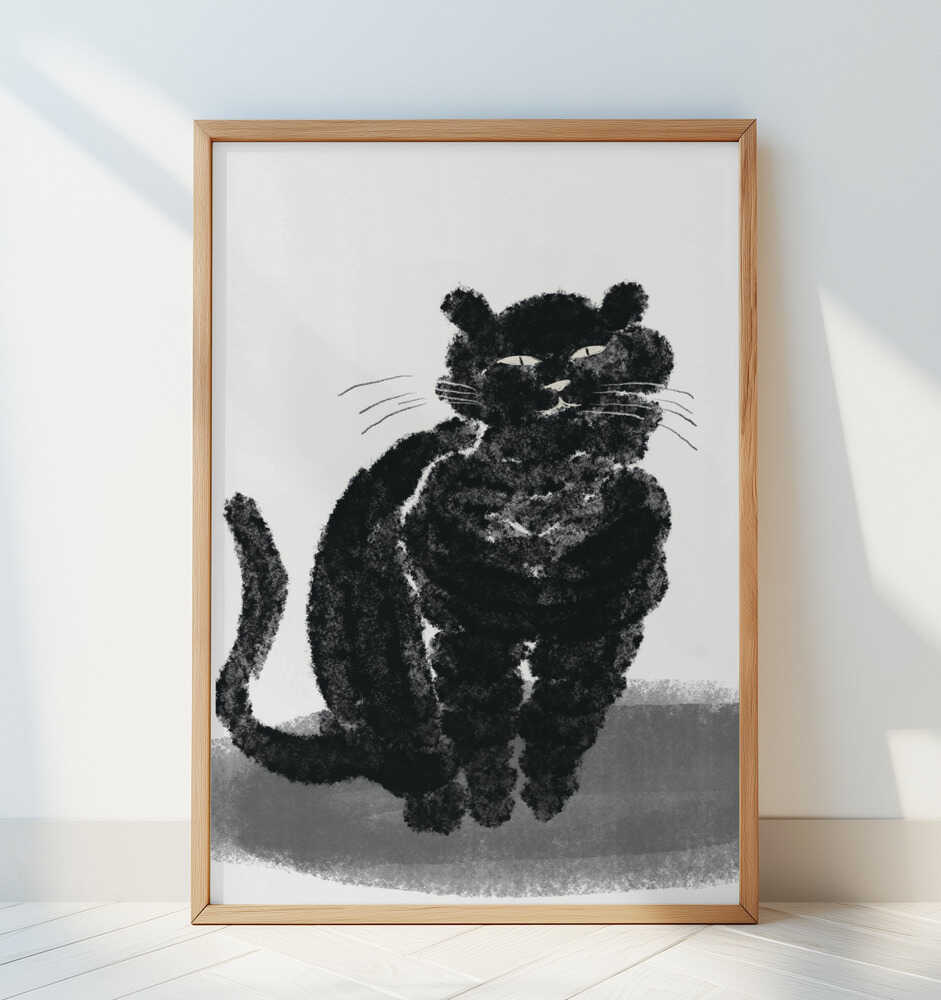 Portrait of a black cat - Art Print by Little Dean