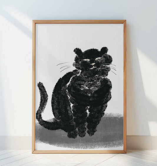Portrait of a black cat - Art Print by Little Dean