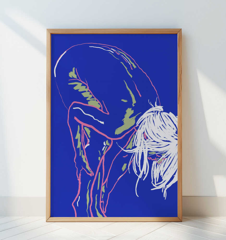 Nude in green leggings 02 - Art Print by Little Dean