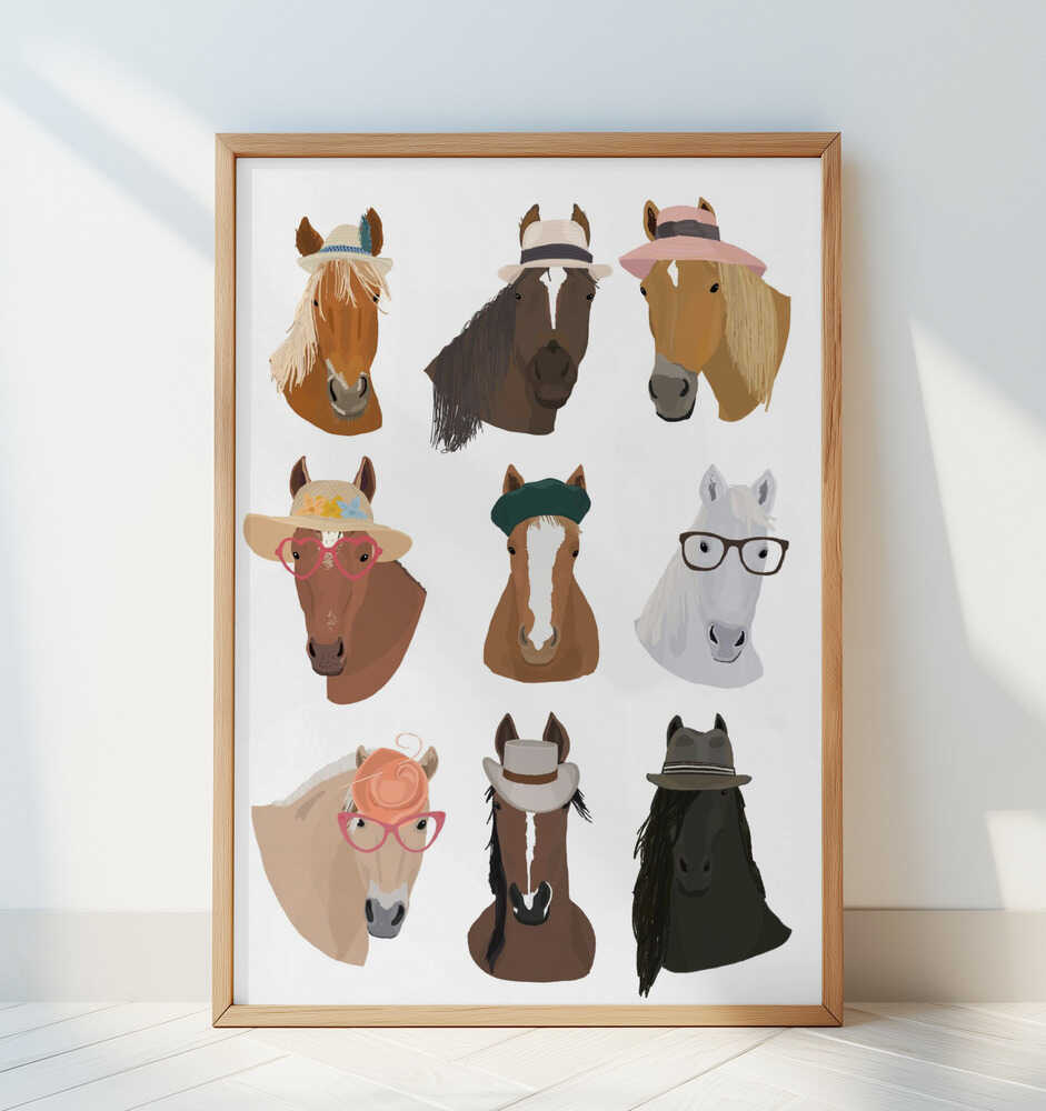 Horses In Hats - Art Print by Hanna Melin