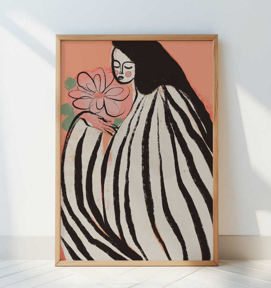 A Silent Moment (Peach) - Art Print by Treechild