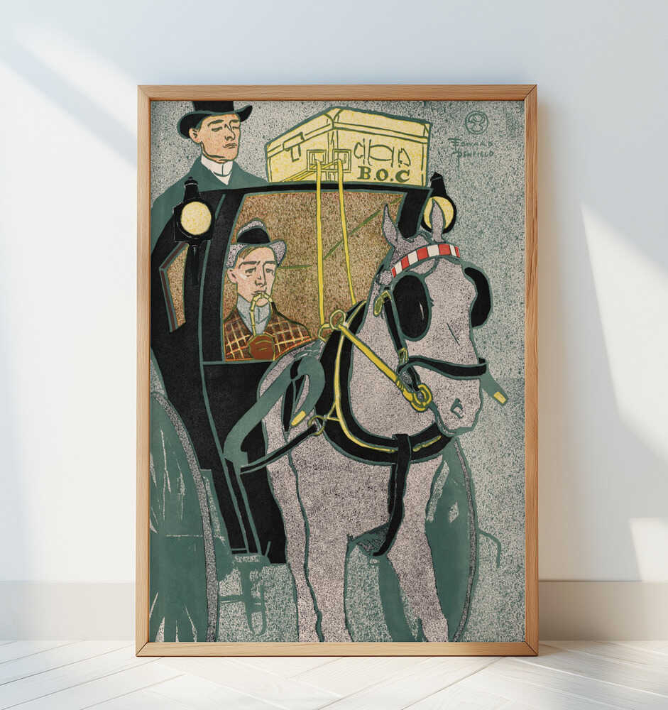 Man In Carriage (1896) - Art Print by Edward Penfield