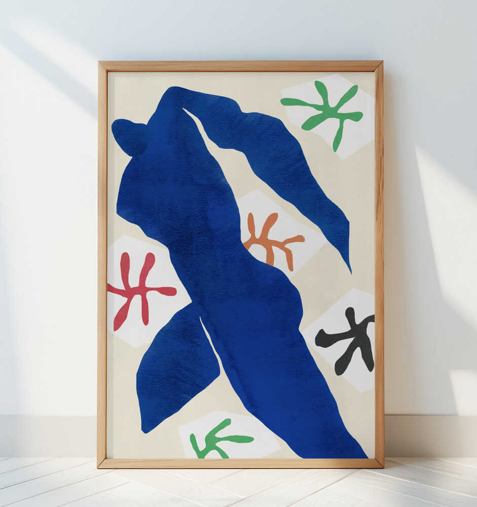 Abstract Blue Figure - Art Print by Little Dean