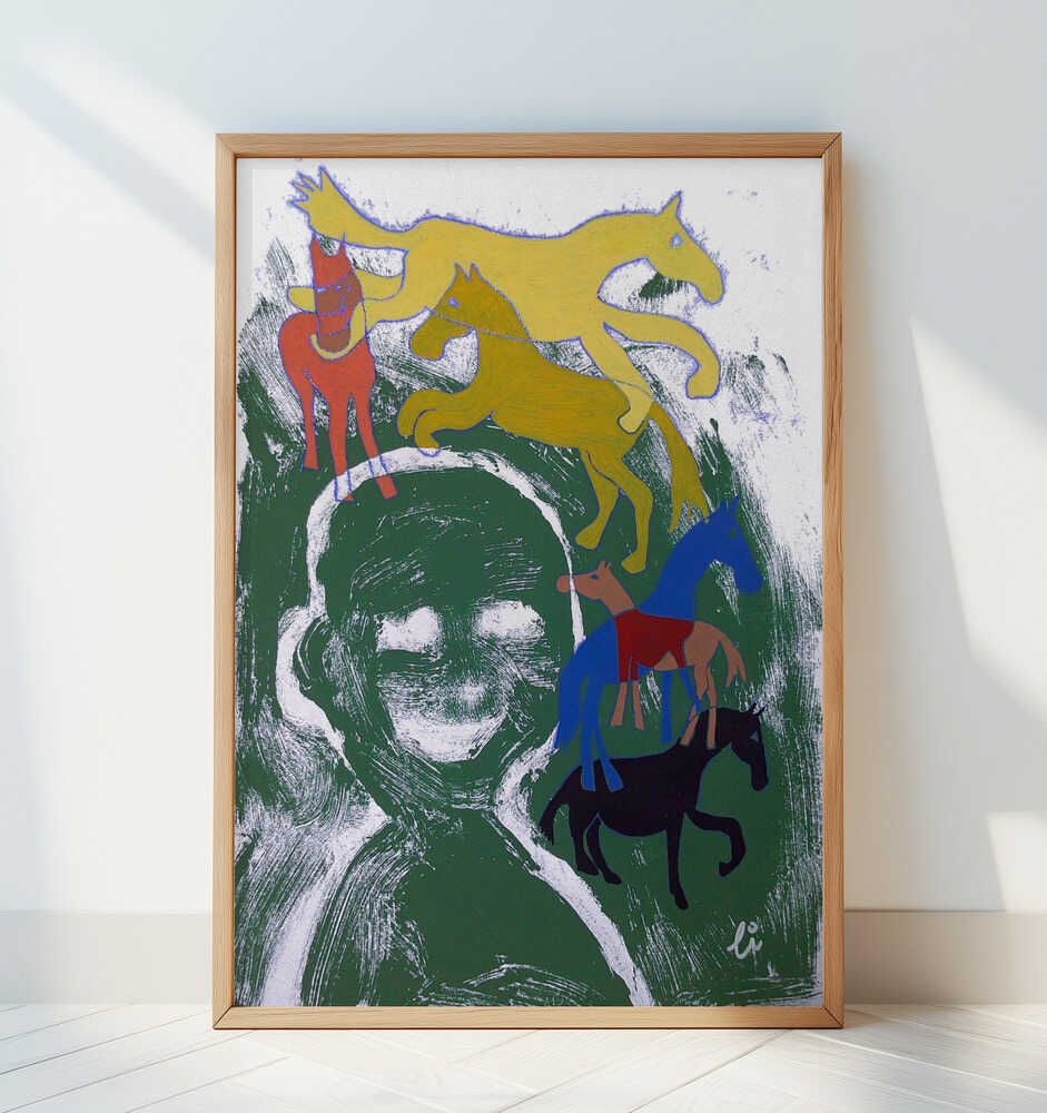 Alla hästar hemma - Art Print by Li Gessbo