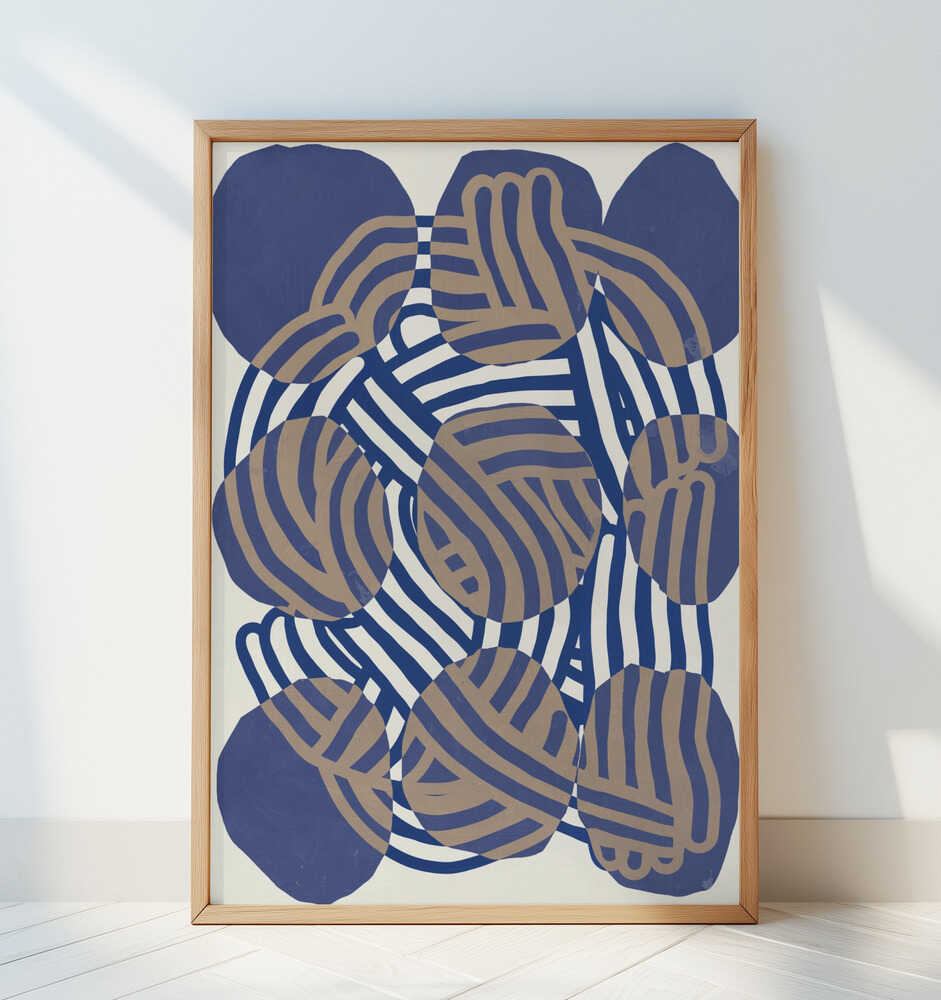 Line art abstract circles - Art Print by Little Dean