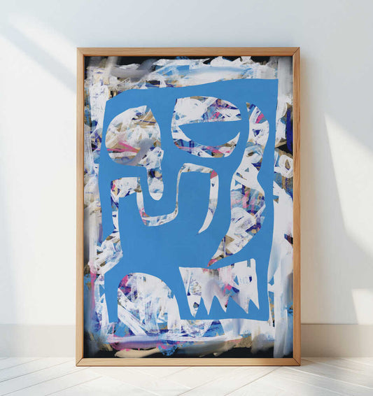 Chaos white large abstract 02 - Art Print by Little Dean