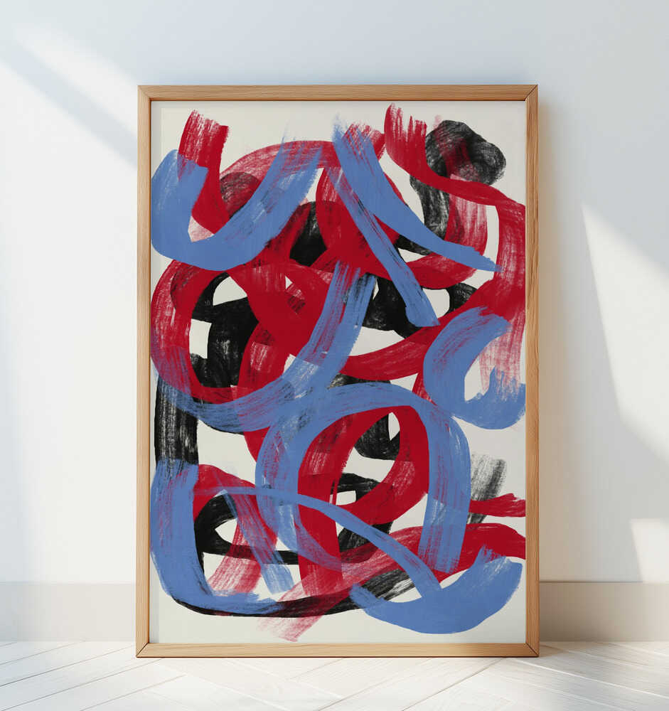 Colorful Strokes Abstract - Art Print by Little Dean
