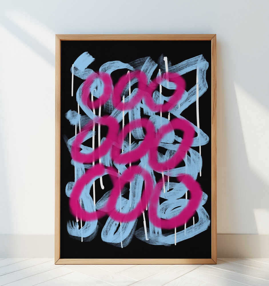 Loop pink abstract - Art Print by Little Dean