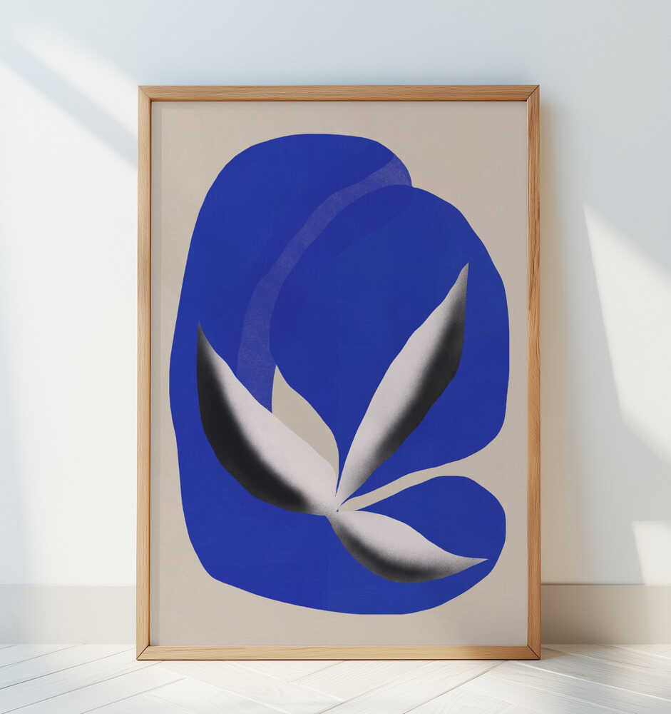Liquid cobalt blue abstraction 02 - Art Print by Little Dean