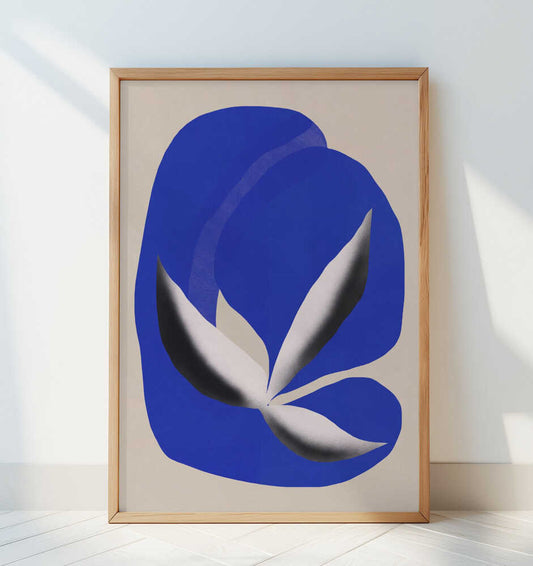 Liquid cobalt blue abstraction 02 - Art Print by Little Dean