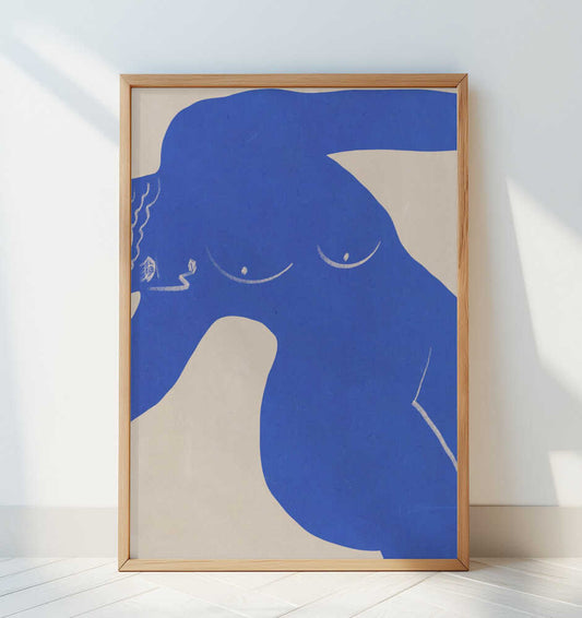 Bold Blue Silhouette - Art Print by Little Dean