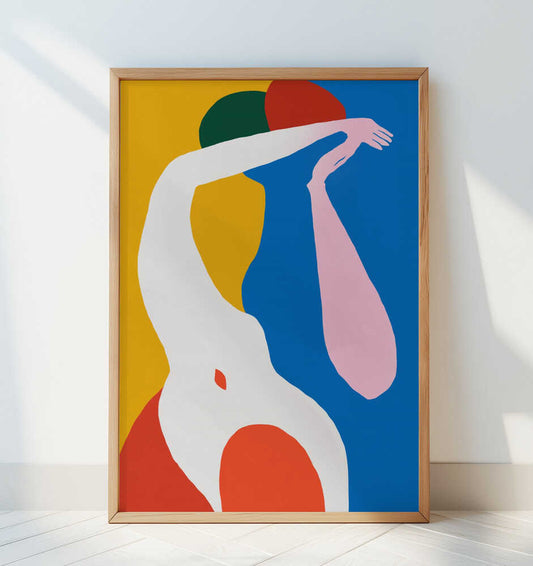 Fluidity Of Human Form Through Bold - Art Print by Little Dean