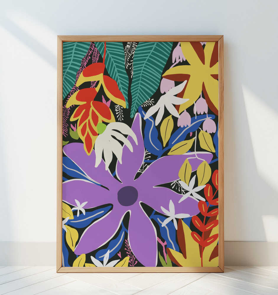 Abstract Floral Composition With Bold Colors - Art Print by Little Dean