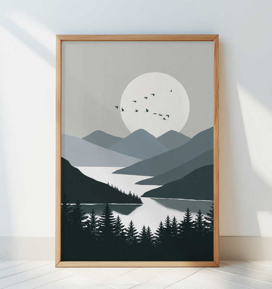 Featuring A Large Moon - Art Print by Little Dean