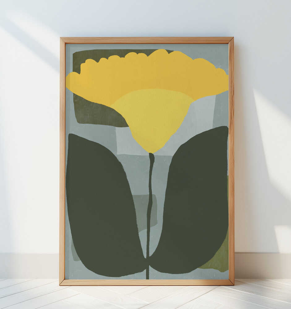 Simplistic Yellow Flower - Art Print by Little Dean