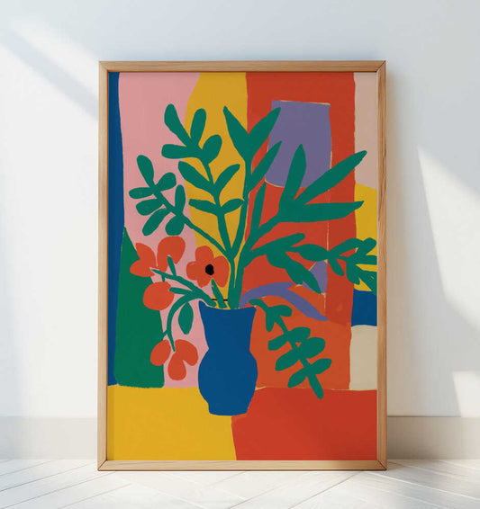 Flower arrangement in bold colors - Art Print by Little Dean