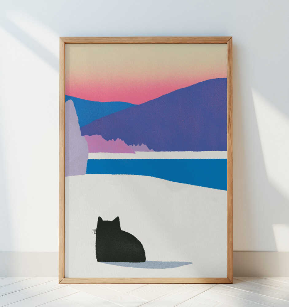 Black fur in white snow - Art Print by Little Dean