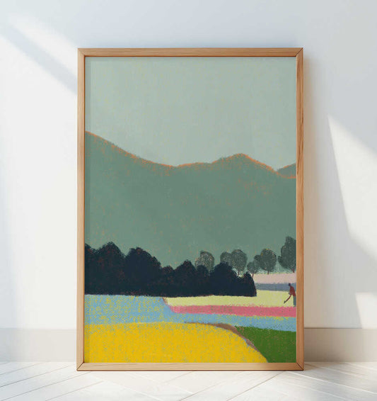 Morning in Meadows - Art Print by Little Dean