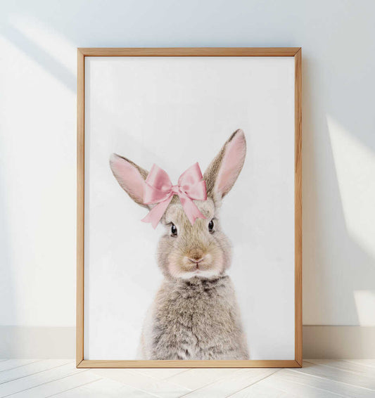 Bunny With a Bow - Art Print by Kathrin Pienaar