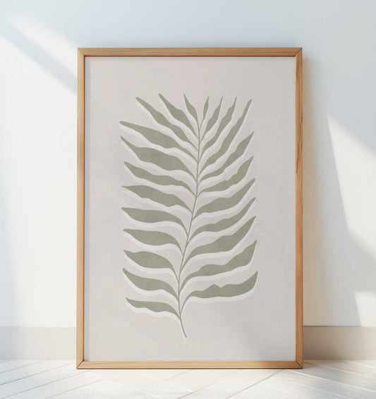 Olive Green Leaf - Art Print by Kathrin Pienaar