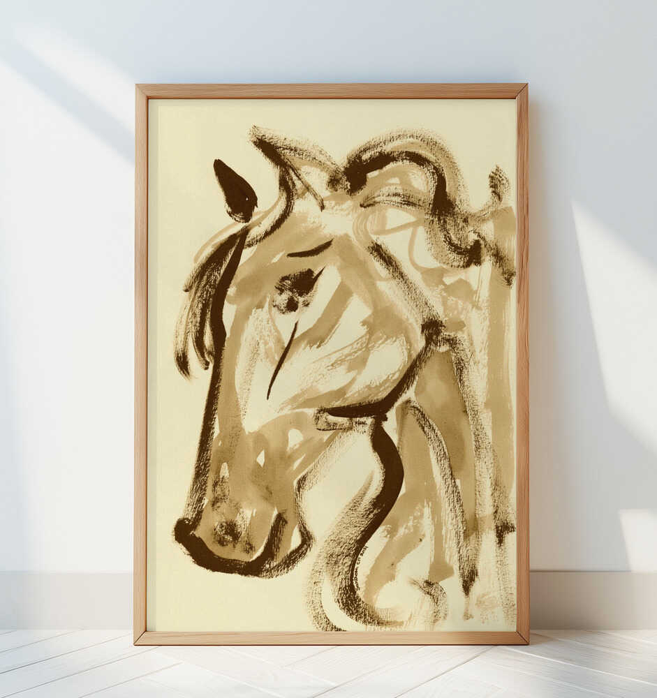 Horse Portrait in Sepia Tones - Art Print by Santhosh ch