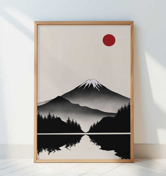 Japanese Mountain - Art Print by Little Dean