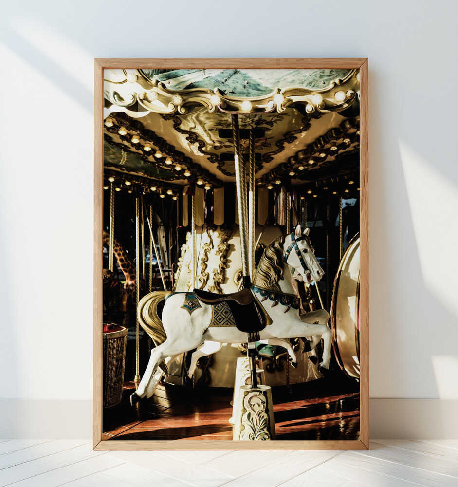 Vintage Carousel Horse - Art Print by Shot by Clint