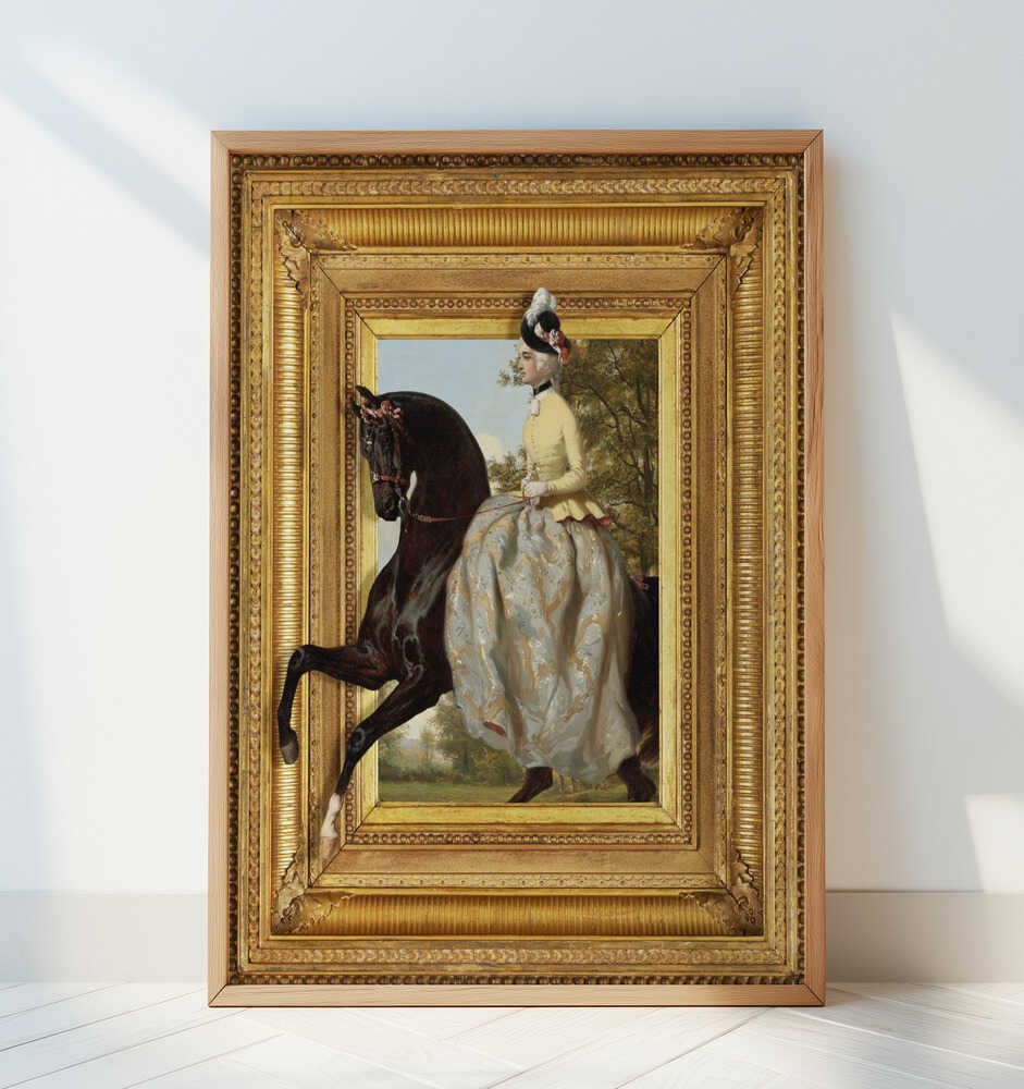 The Lady and Her Horse - Art Print by Marja van den Hurk