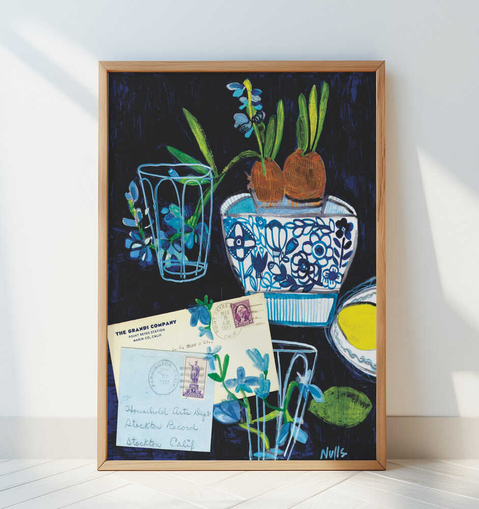 Blue Mail - Art Print by Sharon Nullmeyer
