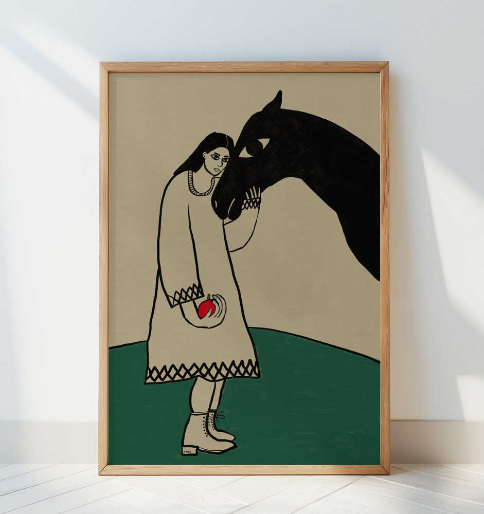 Lady and her horse - Art Print by Sharyn Bursic