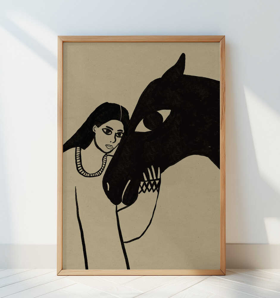 Lady and horse - Art Print by Sharyn Bursic
