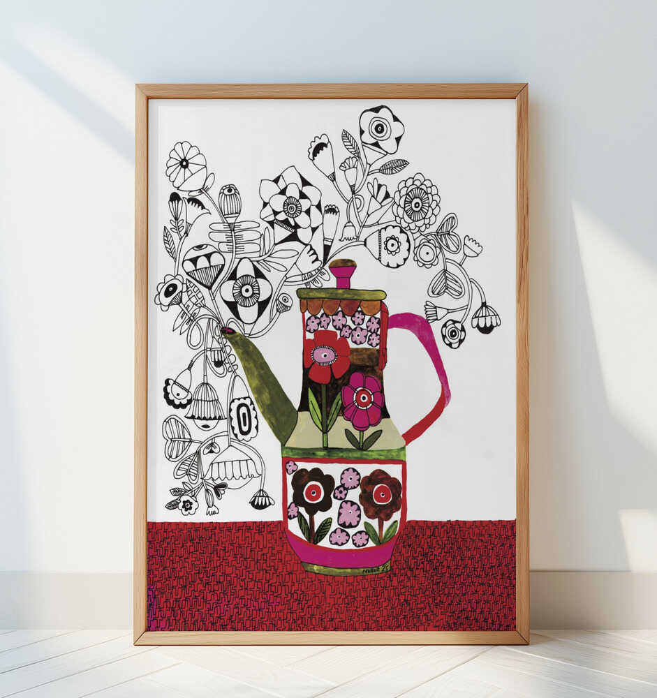 Pour Me a Cup of Flowers - Art Print by Sharon Nullmeyer