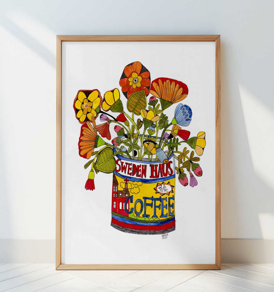 Sweden house coffee - Art Print by Sharon Nullmeyer