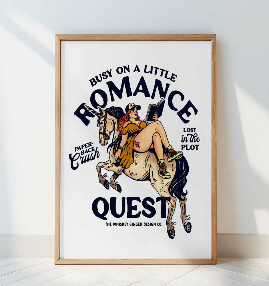 Romance Quest Bookish Smut Reader Gift - Art Print by The Whiskey Ginger