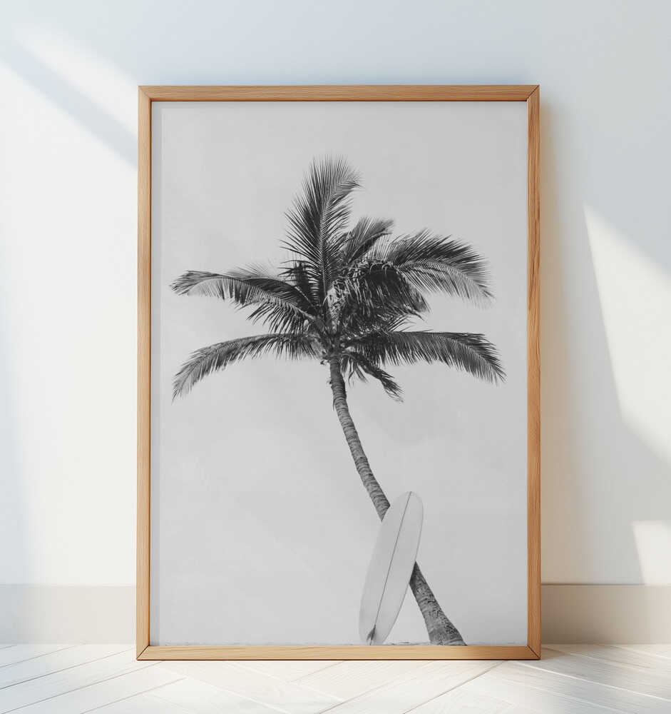 Palm Surfboard - Art Print by Kathrin Pienaar
