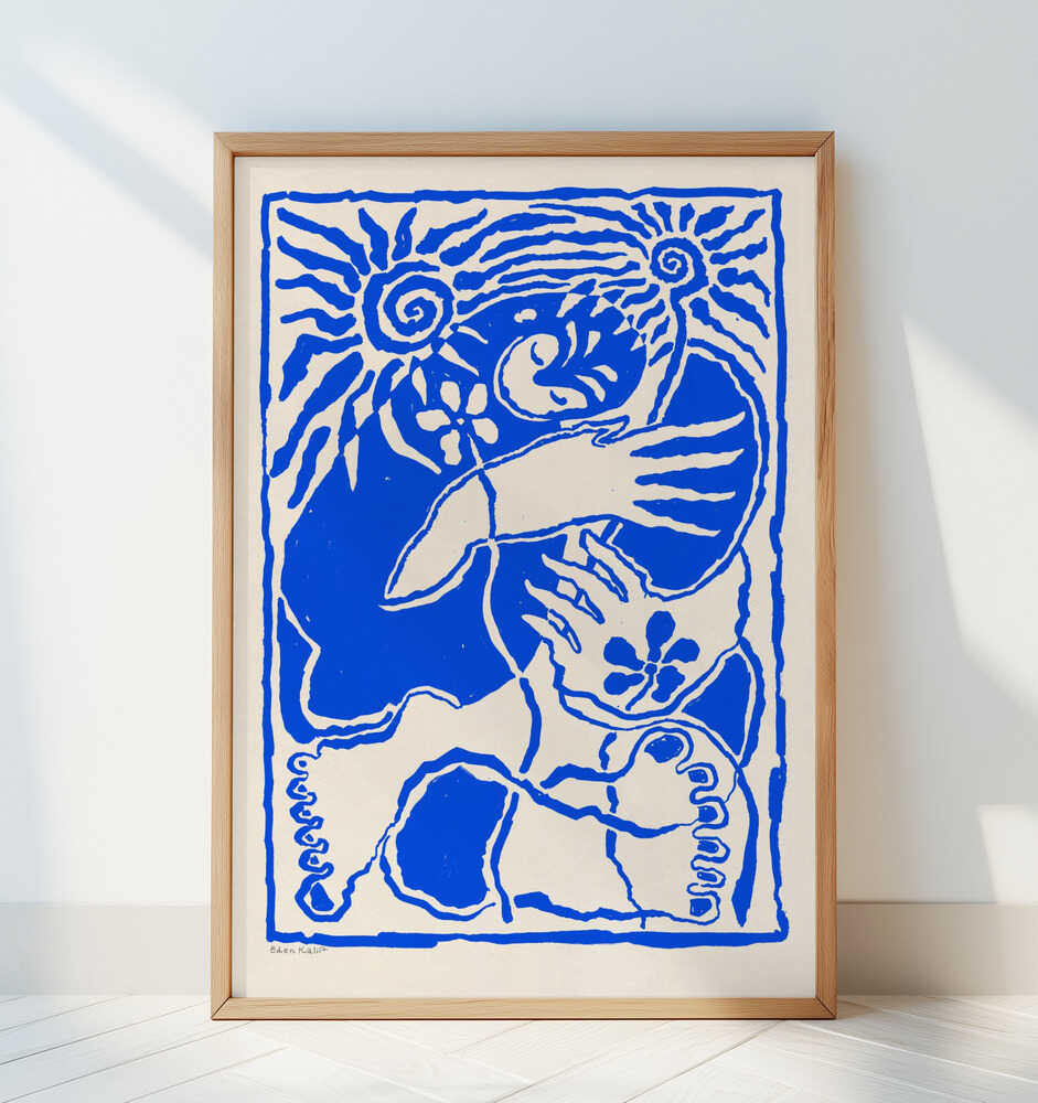 Protection (blue) - Art Print by EDEN KALIF