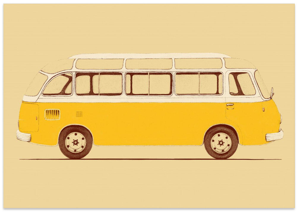 Yellow Van - Art Print by Florent Bodart