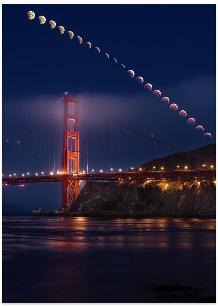 Super Moon Lunar Eclipse - Art Print by Chengming