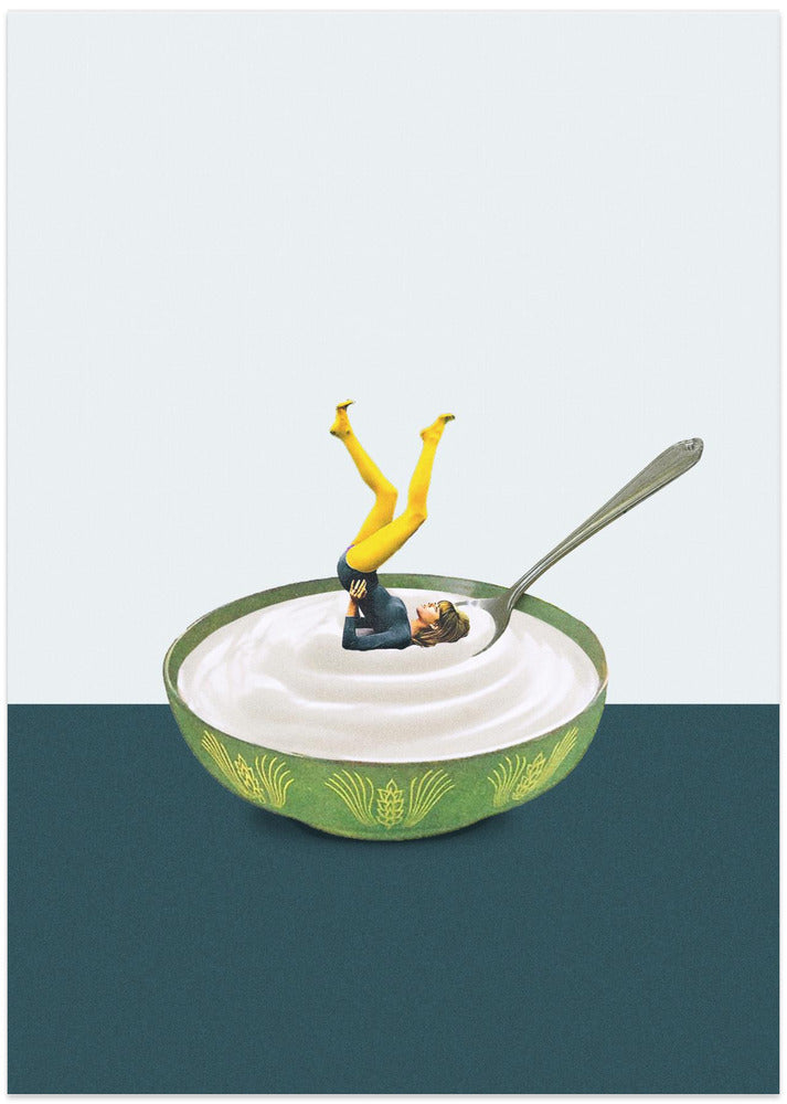 Yoga in my yogurt - Art Print by Maarten Léon