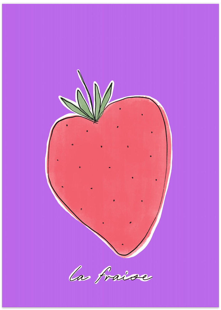 Stylized Strawberry Delight - Art Print by uplusmestudio