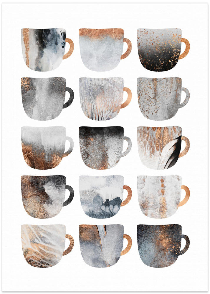Dreamy Coffee Cups - Art Print by Elisabeth Fredriksson