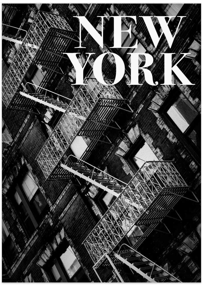 NYC Fire Escapes - Art Print by Rikard Martin Travel Poster