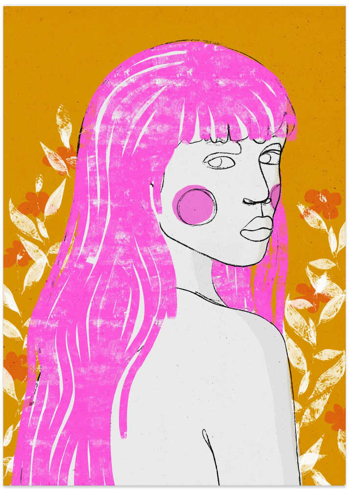 Pink Whisper Gaze - Art Print by Treechild