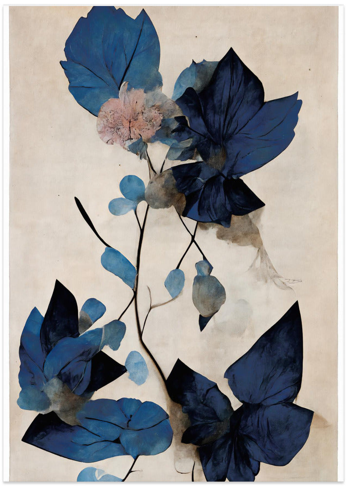 Blue Dry Flowers - Art Print by Treechild